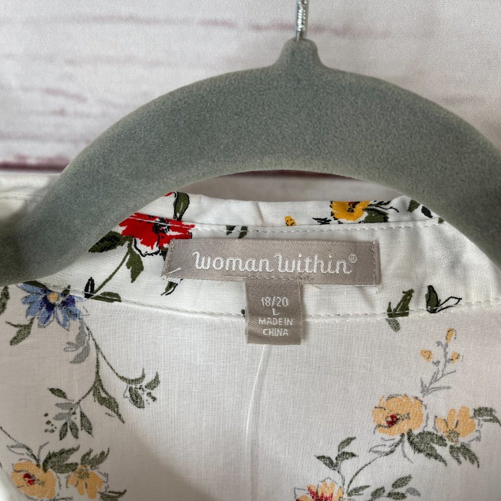 Woman Within Printed Three-Quarter Sleeve Shirt - Picture 4 of 11